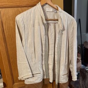Chico's Cream Blazer with Silver Accents